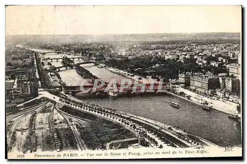 Ansichtskarte AK Panorama de Paris vue sur la Seine et Passy prise en aval de la Tour Eiffel