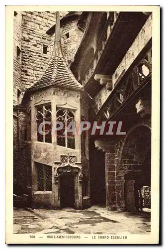 Ansichtskarte AK Haut Koenigsbourg le Grand Escalier