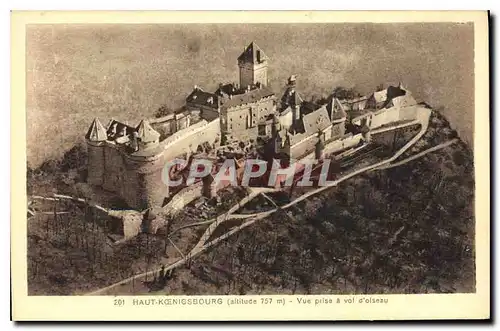 Cartes postales Haut Koenigsbourg vue prise a vol d'oiseau