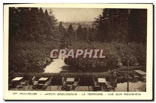 Ansichtskarte AK Mulhouse jardin zoologique la Terrasse vue sur Riedisheim