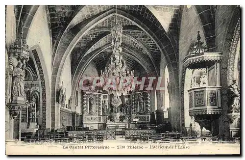 Cartes postales Le Cantal Pittoresque Thiezac interieur de l'eglise