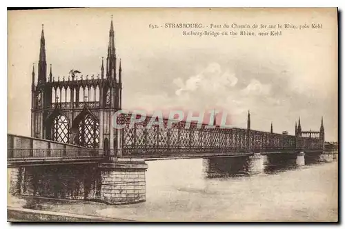 Cartes postales Strasbourg Pont du Chemin de fer sur le Rhin pres Kehl