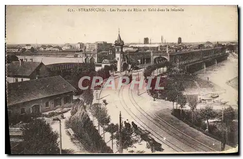 Ansichtskarte AK Strasbourg Les Ponts du Rhin et Kehl dans le lontain