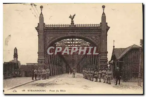 Cartes postales Strasbourg pont du Rhin Militaria