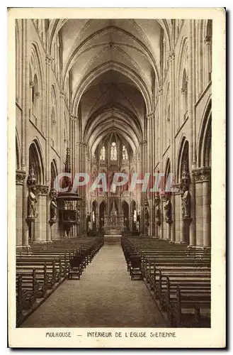 Cartes postales Mulhouse interieur de l'eglise St Etienne