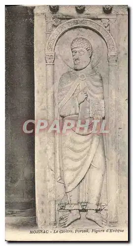 Cartes postales Moissac le Cloitre Portail Figure d'Eveque