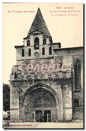 Ansichtskarte AK La tarn et Garonne Moissac Eglise St Pierre XII siecle le Clocher et le portail