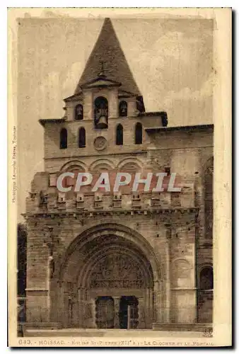 Cartes postales Moissac Eglise St pierre XII S le Clocher et le Portail
