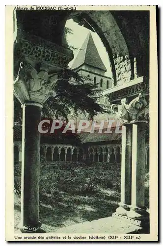 Ansichtskarte AK Abbaye de Moissac T et G une arcade des Galeries et le Clocher Cloitre XII XIII S