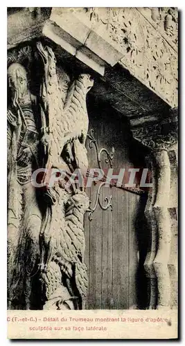Cartes postales Moissac T et G detail du Trumeau Montrant la ligure d'apotre sculptee sur se face laterale
