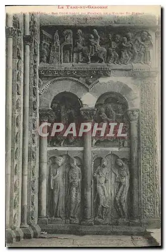 Cartes postales Le Tarn et Garonne Moissac bas cote droit du portail de l'eglise St pierre