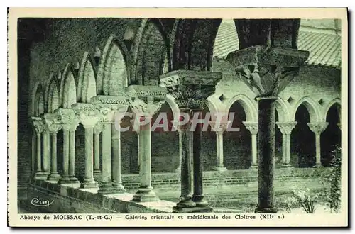 Cartes postales Abbaye de Moissac T et G Galeries orientale et meridionale des Cloitre XII S