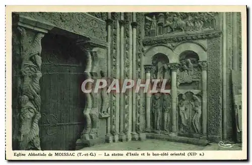 Cartes postales Eglise Abbatiale de Moissac T et G la statue d'Isaie et le bas cote oriental XII S