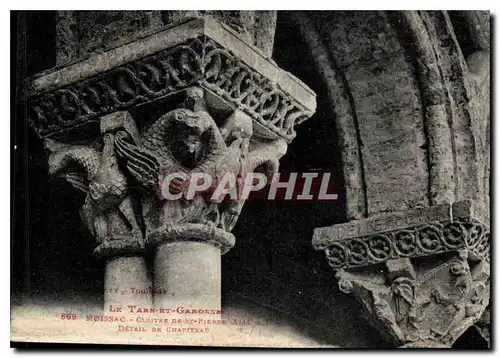 Cartes postales Le Tarn et Garonne Moissac Cloitre de St Pierre detail de Chapiteau