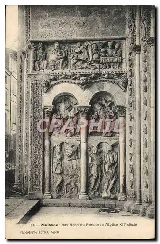 Cartes postales Moissac Bas Relief du Porche de l'eglise XII siecle