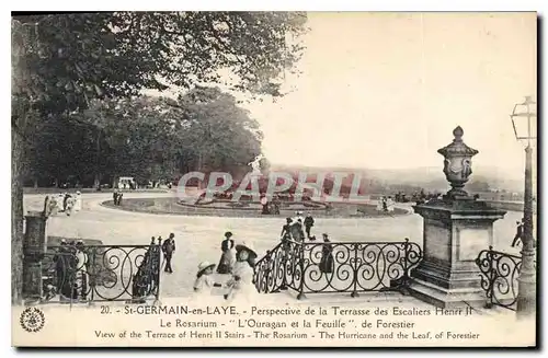 Cartes postales Saint Germain en Laye Perspective de la Terrasse des Escaliers Henri II Le Rosarium L'Ouragan et