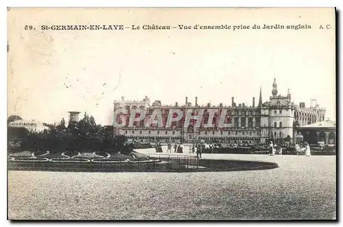 Cartes postales Saint Germain en Laye Le Chateau vue d'ensemble prise du Jardin anglais