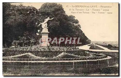 Cartes postales Saint Germain en Laye Perspective de la Terrasse Le Torrent statue