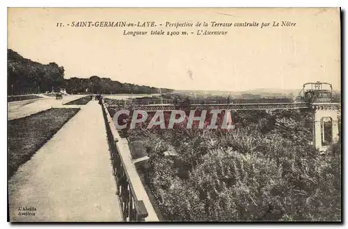 Cartes postales Saint Germain en Laye Perspective de la Terrasse costruite par Le Notre Longeur totale 2400m l'A