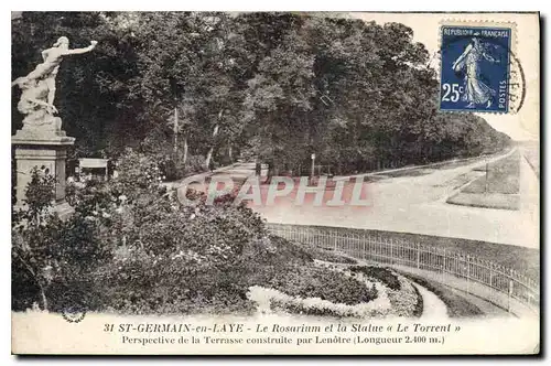 Cartes postales Saint Germain en Laye Le Rosarium et la Statue Le Torrent