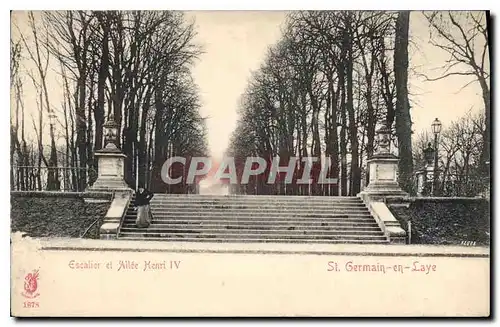 Cartes postales Saint Germain en Laye Escalier et Allee Henri IV