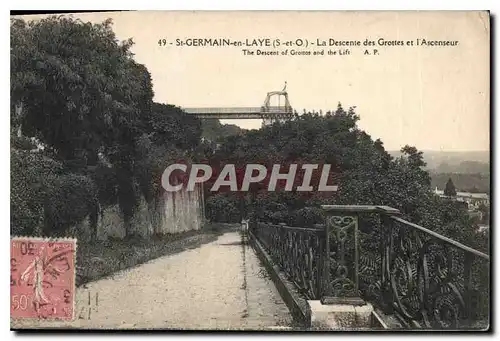 Cartes postales Saint Germain en Laye S et O La Descenie des Grottes et l'Ascenseur