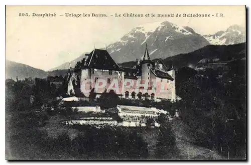 Cartes postales Dauphine Uriage les Bains Le Chateau et le massif de Belledonne