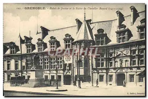 Ansichtskarte AK Grenoble Palais de Justice et la Statue du Chevalier Bayard