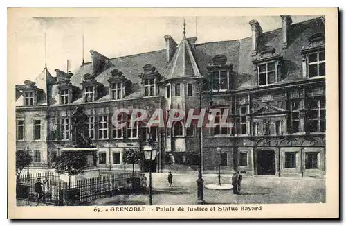 Ansichtskarte AK Grenoble Palais de Justice et Statue Bayard