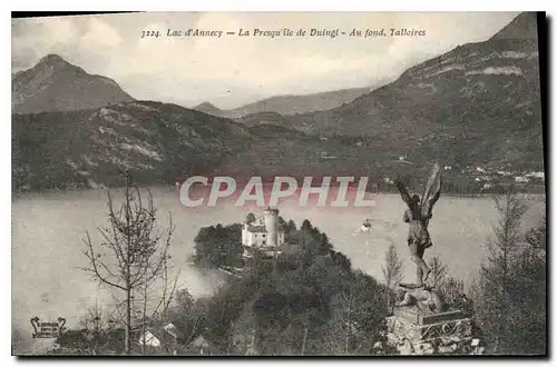 Cartes postales Lac d'Annecy La Presqu'ile de Duingt Au fond Talloires