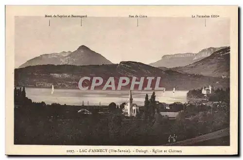 Cartes postales Lac d'Annecy Hte Savoie Duingt Eglise et Chateau