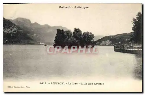 Ansichtskarte AK Annecy le Lac L'Ile des Cygnes