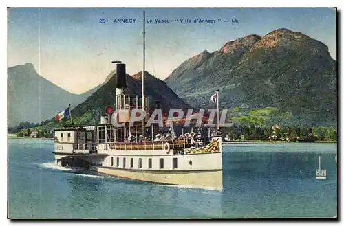 Cartes postales Annecy Le Vapeur Ville d'Annecy Bateau