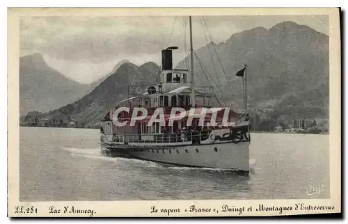 Cartes postales Lac d'Annecy Le Vapeur France Duingt et Motnagnes d'Entervernes