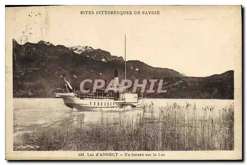 Cartes postales Lac d'Annecy Un Bateau sur le Lac