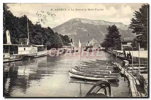 Ansichtskarte AK Annecy Le Port et le Mont Veyrier Bateaux