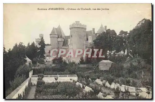Cartes postales Environs d'Argenton Chateau de Chabenet vue des Jardins