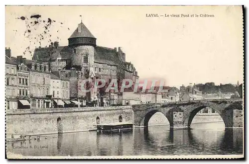 Cartes postales Laval le vieux Pont et le Chateau