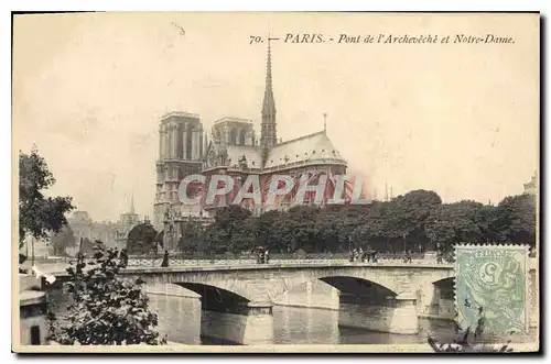 Ansichtskarte AK Paris Pont de l'Archeveche et Notre Dame