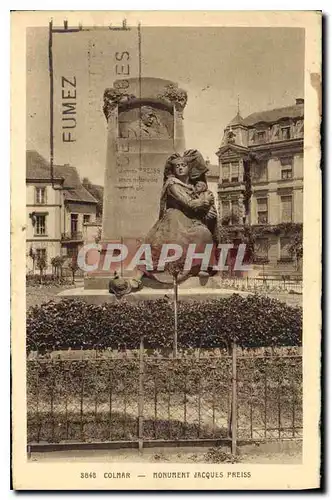 Cartes postales Colmar Monument Jacques Preiss