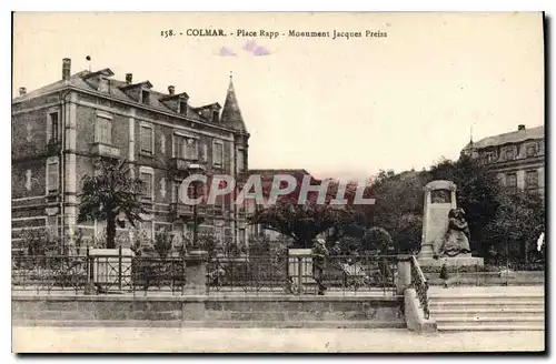 Ansichtskarte AK Colmar Place Rapp Monument Jacques Preiss