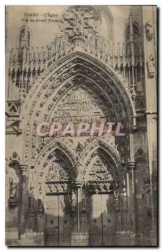 Cartes postales Thann L'Eglise Vue du Grand Portail