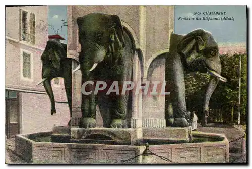 Cartes postales Chambery Fontaine des Elephants detail