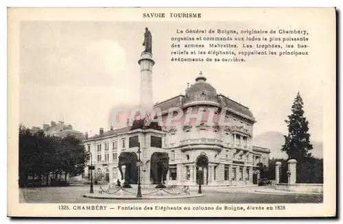 Ansichtskarte AK Chambery Fontaine des Elephants ou Colonne de Boigne