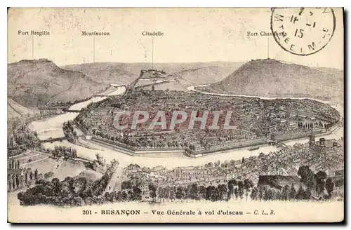 Cartes postales Besancon Vue generale a vol d'Oiseau