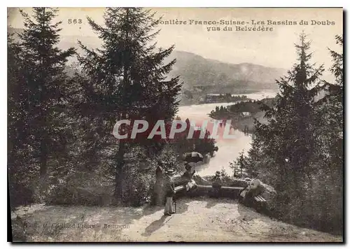 Cartes postales Frontiere Franco Suisse les Bassins du Doubs vus du Belvedere