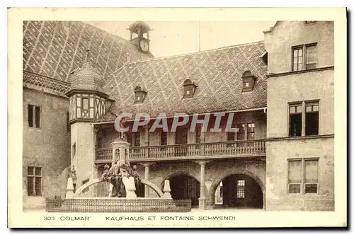 Ansichtskarte AK Colmar Kaufhaus et Fontaine Schwendi