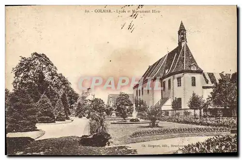 Cartes postales Colmar Lycee et Monument Hirn