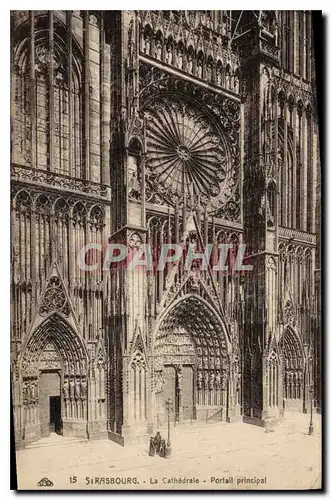 Ansichtskarte AK Strasbourg la cathedrale portail principal