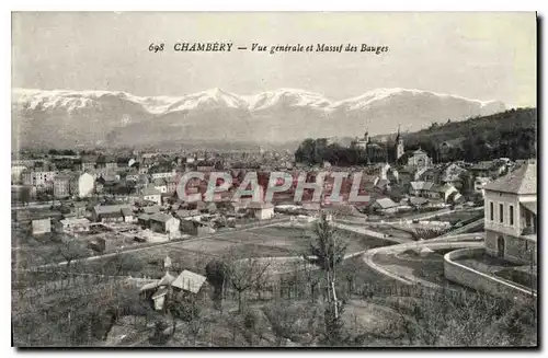 Cartes postales Chambery vue generale et Massif des Bouges